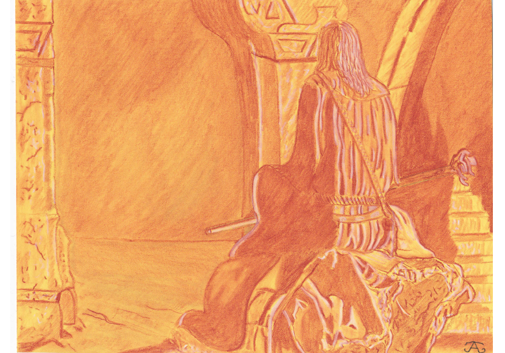 gandalf in moria lord of the rings art illustration drawing artwork fantasy tolkien essex jglover art