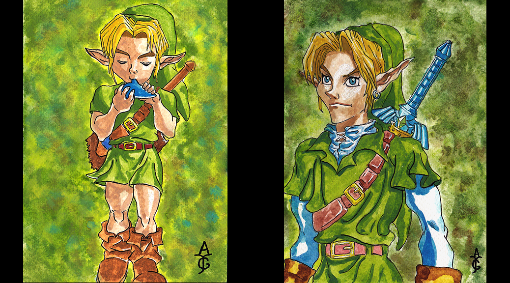 Legend-of-Zelda-Zelda-Art-Artwork-Painting-Sketch-Drawing-Illustration-Watercolour-Watercolor-Link-Ocarina-of-Time-Fine-Art-Fantasy-History-VideoGame-Gaming-Games