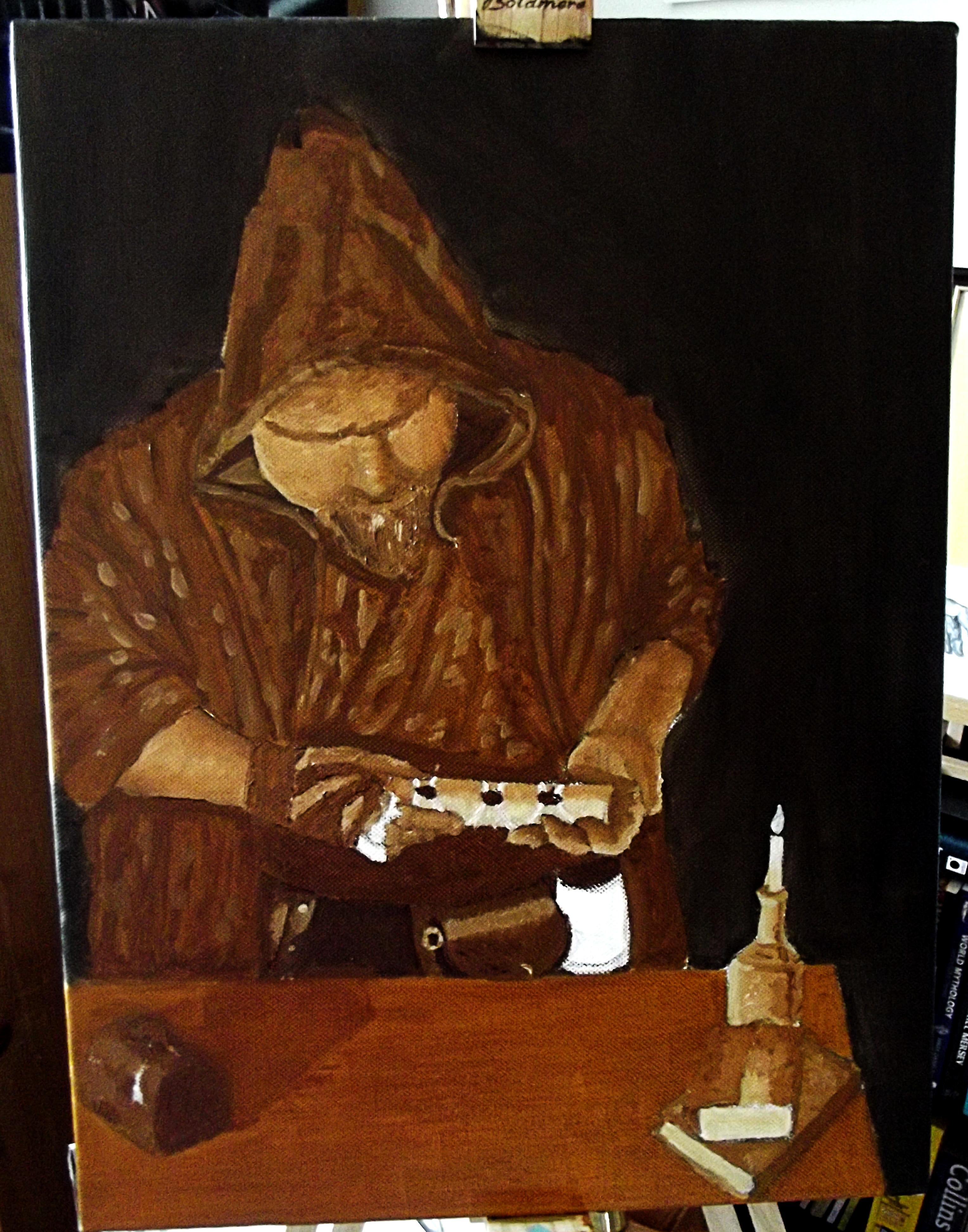 Oil painting underpainting brunaille fantasy art illustration j glover art