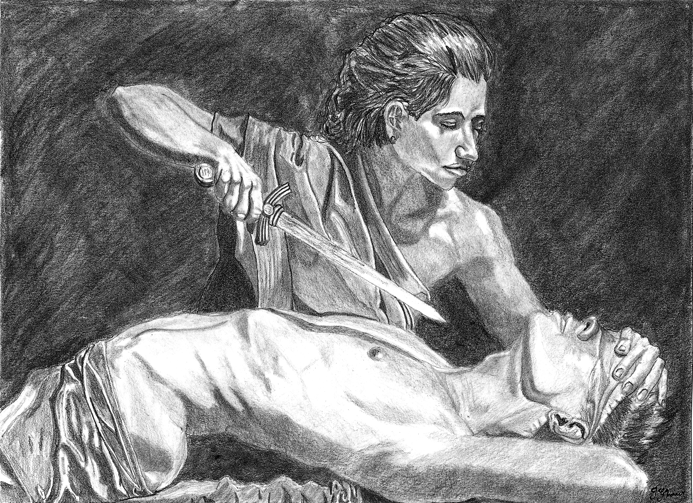 assassination woman female emperor history ancient fantasy art illustration drawing biblical lore fine art j glover josh glover artist