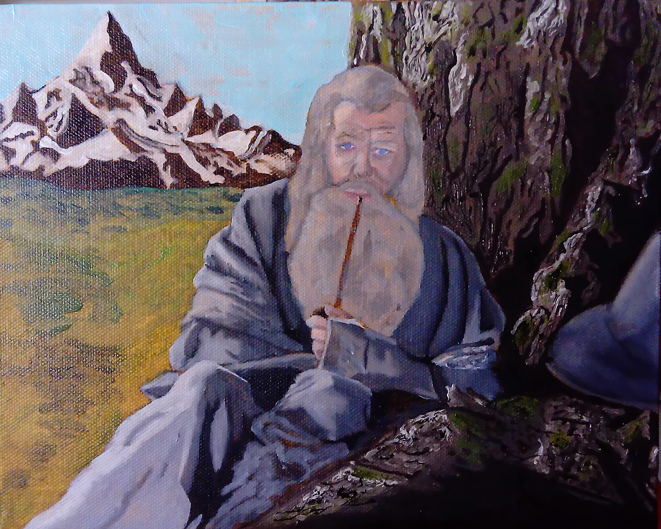 Gandalf the grey pilgrim wizard lotr lord of th rings art illustration oil painting concept art tolkien story