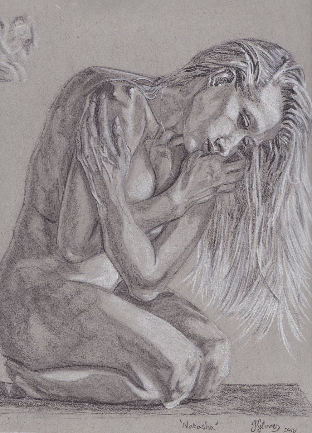 natasha legeyda drawing suicide girls style erotica figure study classical drawing atelier art artist illustration female nude form behind anatomy fine art