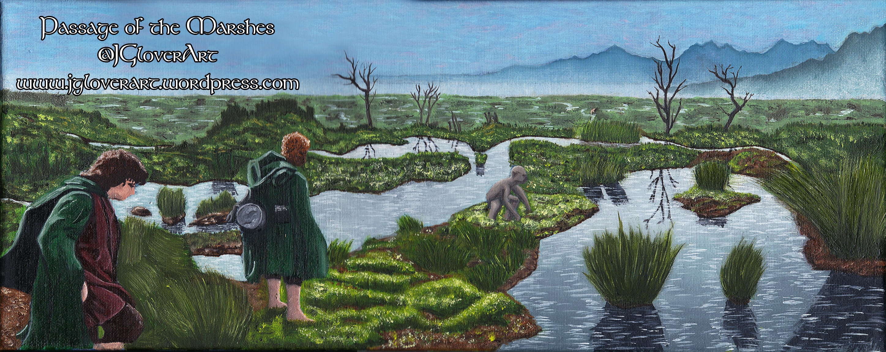 passage of the marshes lord of the rings artwork oil painting illustration amazon tv series concept art landscape fantasy