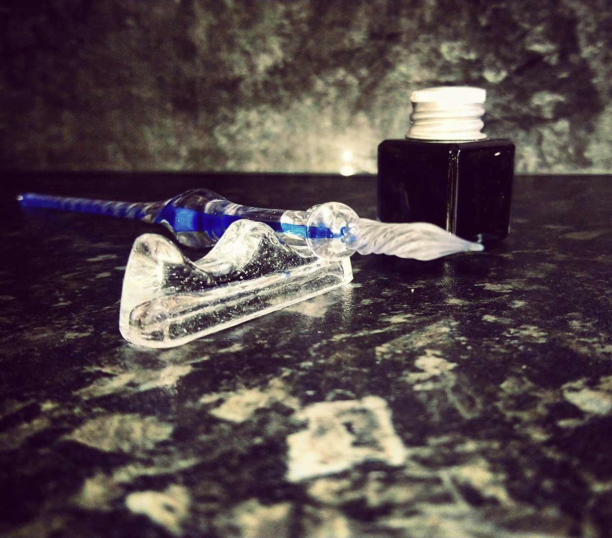 Ink drawing glass dip pen still life photo photography