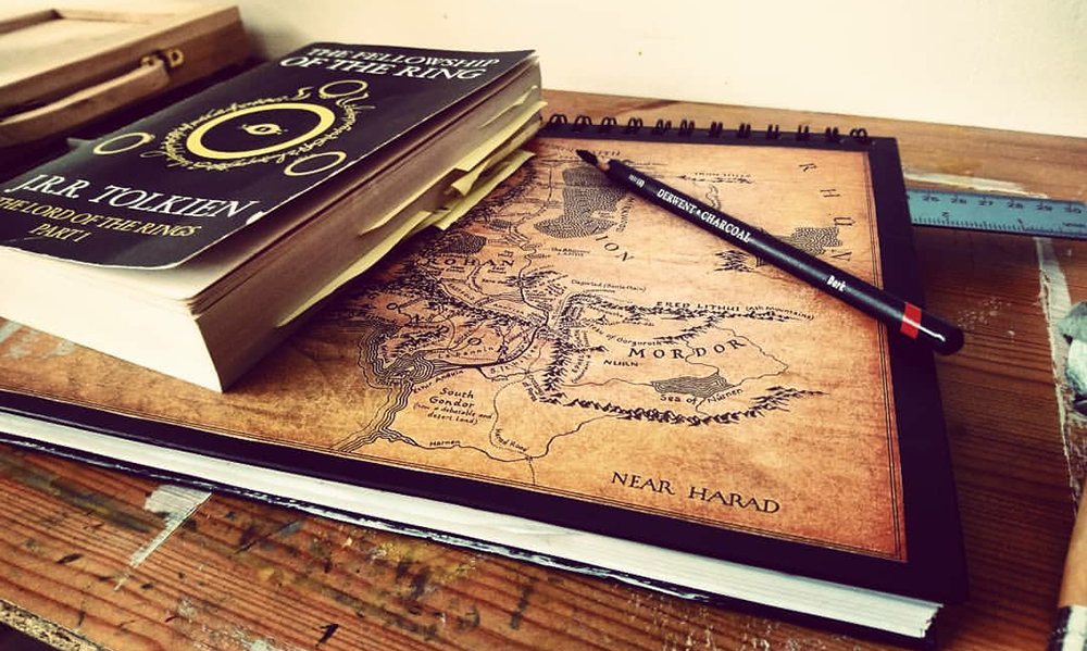 Middle earth sketchbook lotr tolkien lord of the rings still life photograph