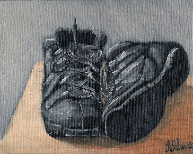 boots shoes still life oil painting alla prima vincent van gogh post impressionism artist art illustration sketch