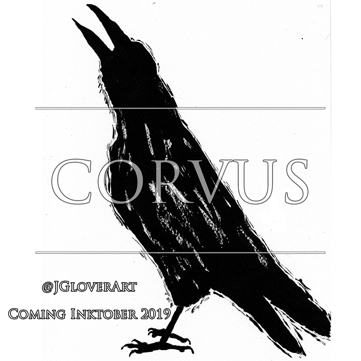 corvus a ravens tale logo promo teaser inktober ink drawing story illustration art crow raven