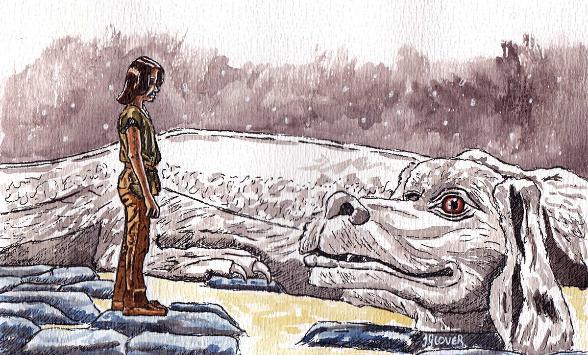 Atreyu & Falcor - The Neverending Story - Watercolour Sketch - Fantasy Art Illustration