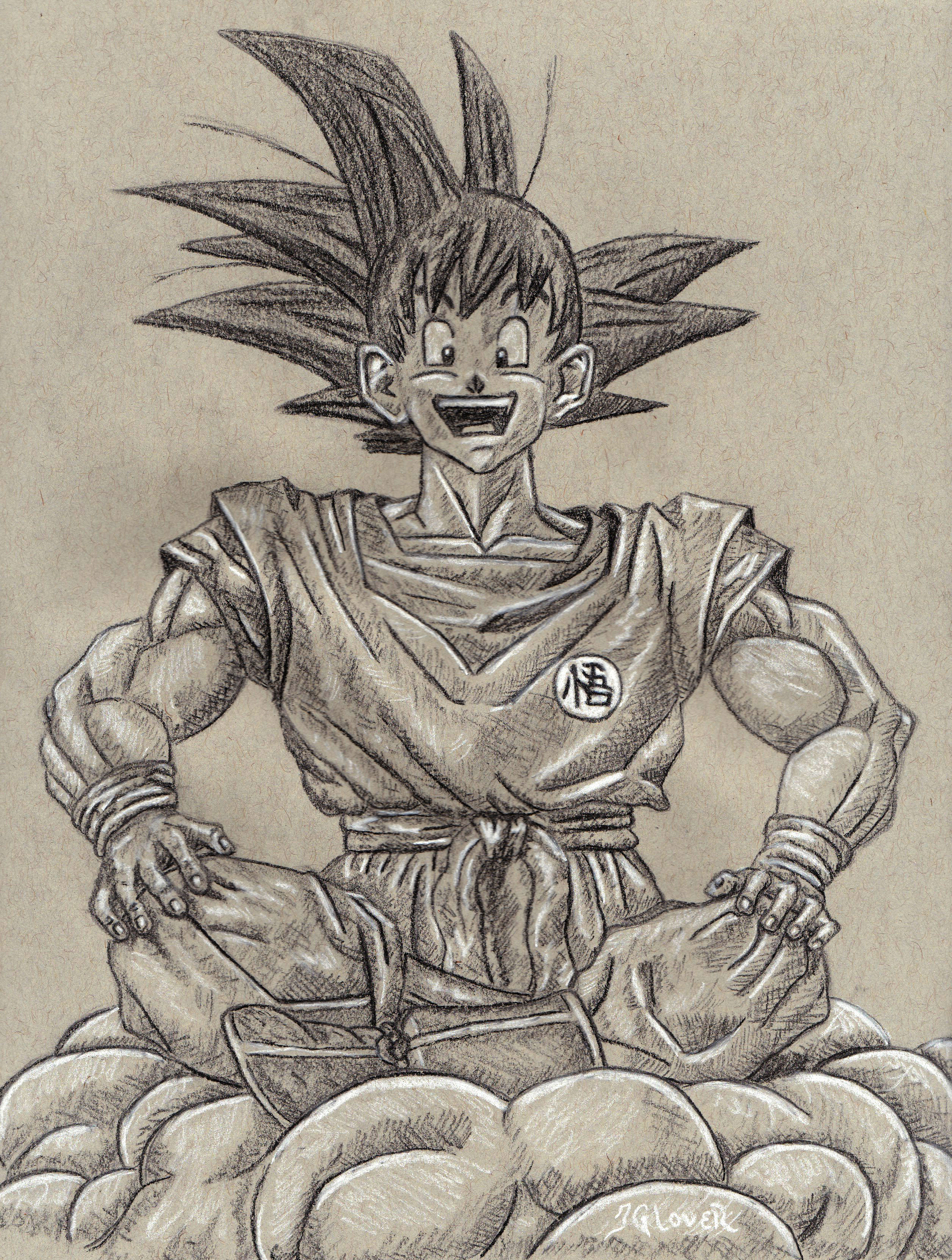 goku - kakarot - dragon ball z - dragonball - anime - manga - art - illustration - charcoal - figure drawing