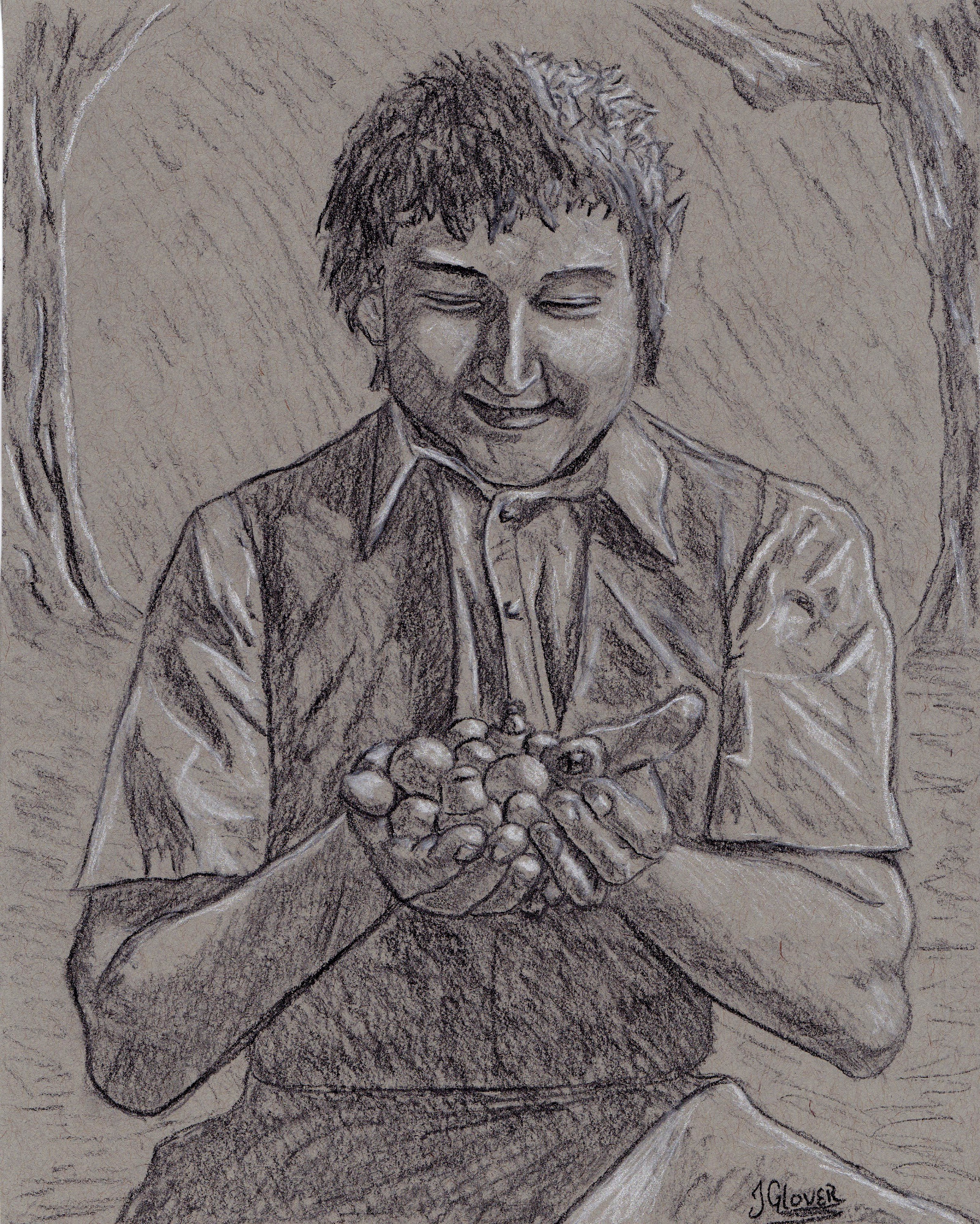 lord of the rings - art - illustration - fantasy - jrr tolkien - charcoal - drawing - JGlover