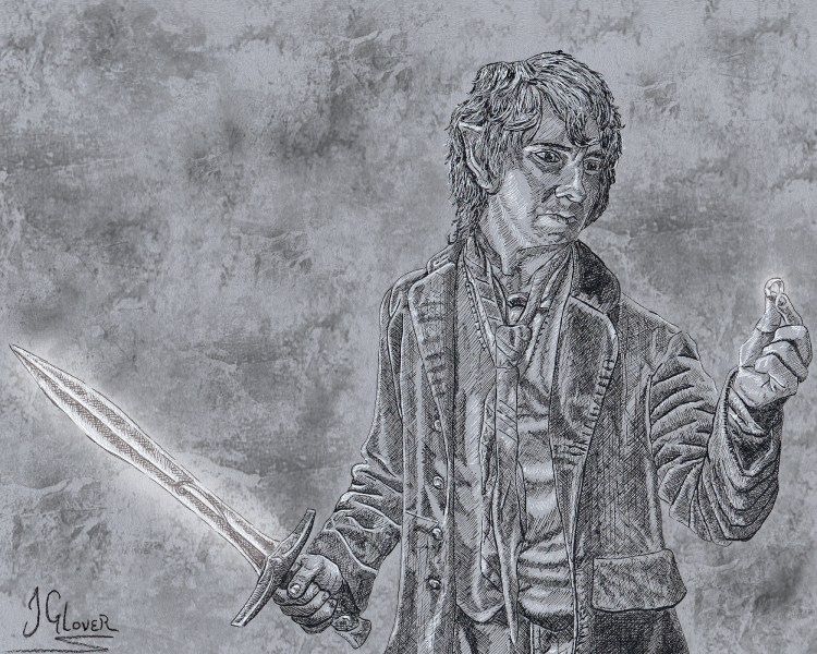 Bilbo Baggins - The Finding of the One Ring - JRR Tolkien Lord of the Rings Hobbit Illustration Art Fantasy JGlover