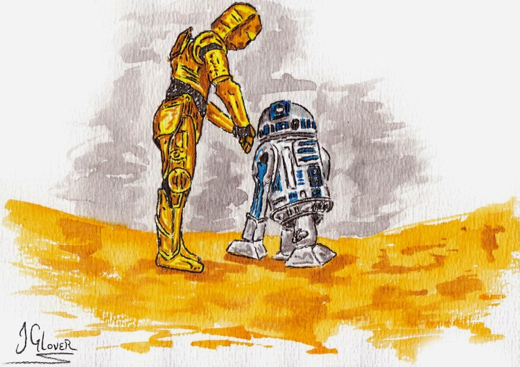 Josh Glover - C-3PO &amp; R2D2 Star Wars Print 5 x 7