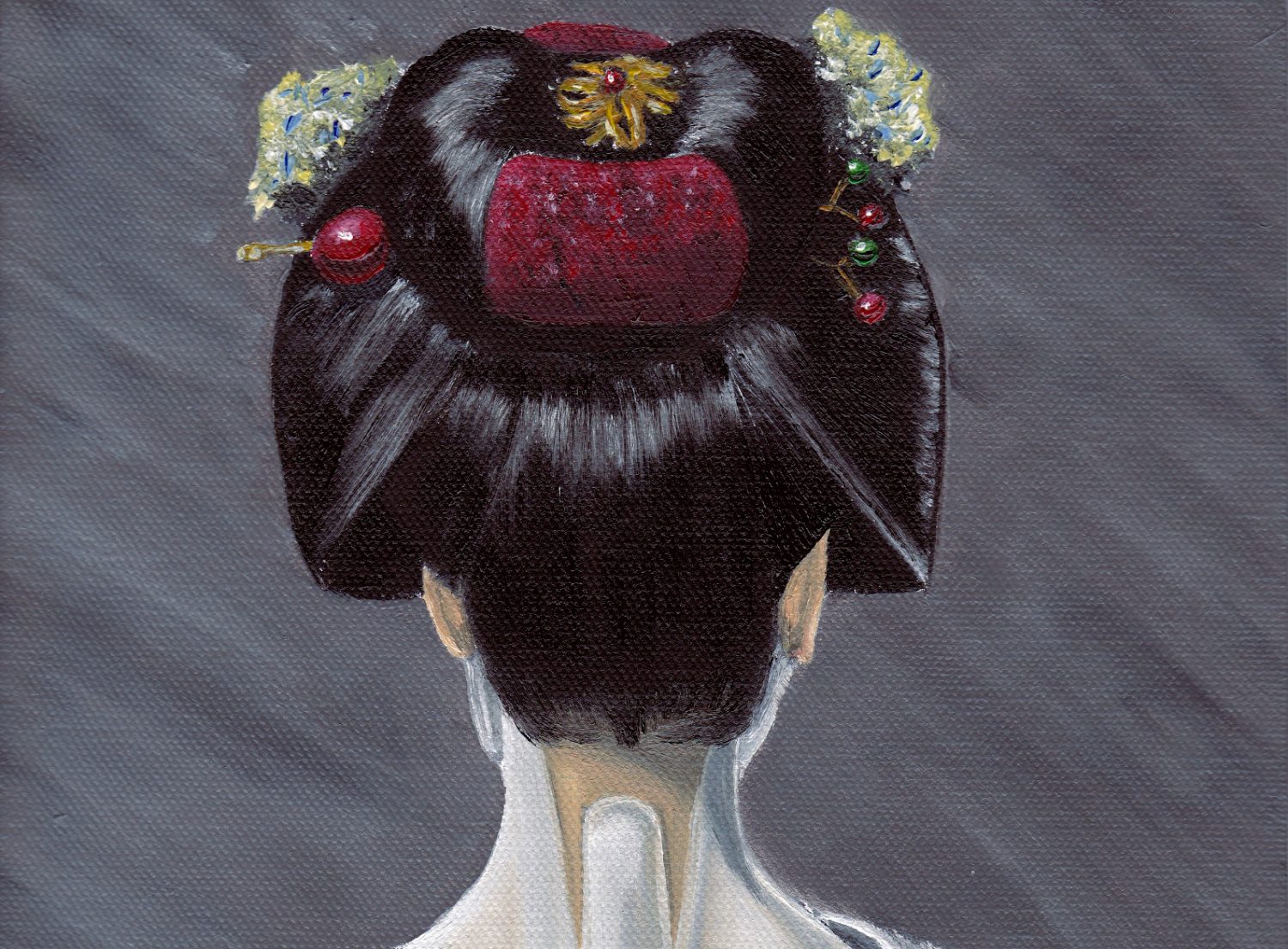 Cropped - Maiko - Geisha - Portrait - Oil Painting - Art - London - JGlover