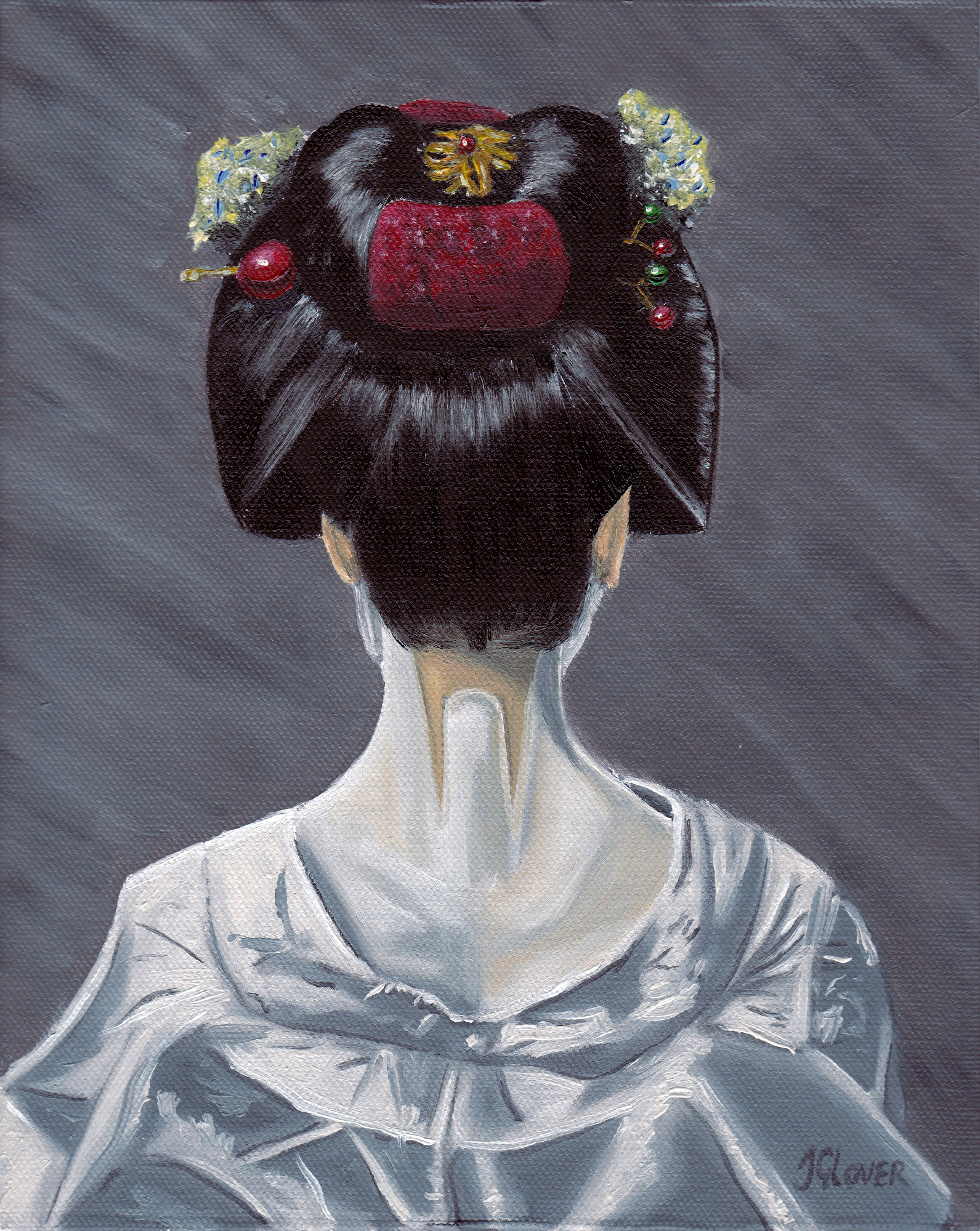Maiko - Geisha - Oil - Painting - Wall - Art - Print - Hair - Make up - London
