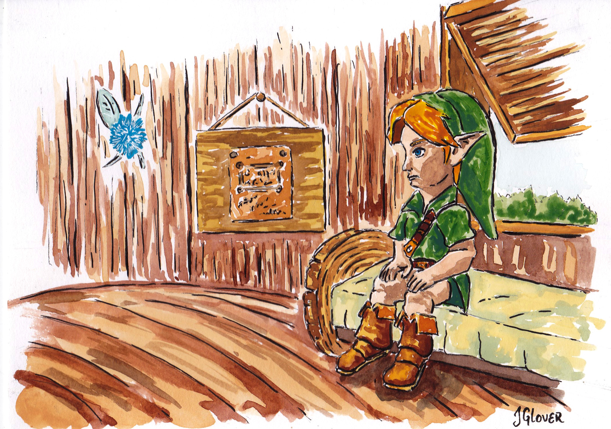 legend of zelda - art - illustration - drawing - painting - link - jglover - fantasy 