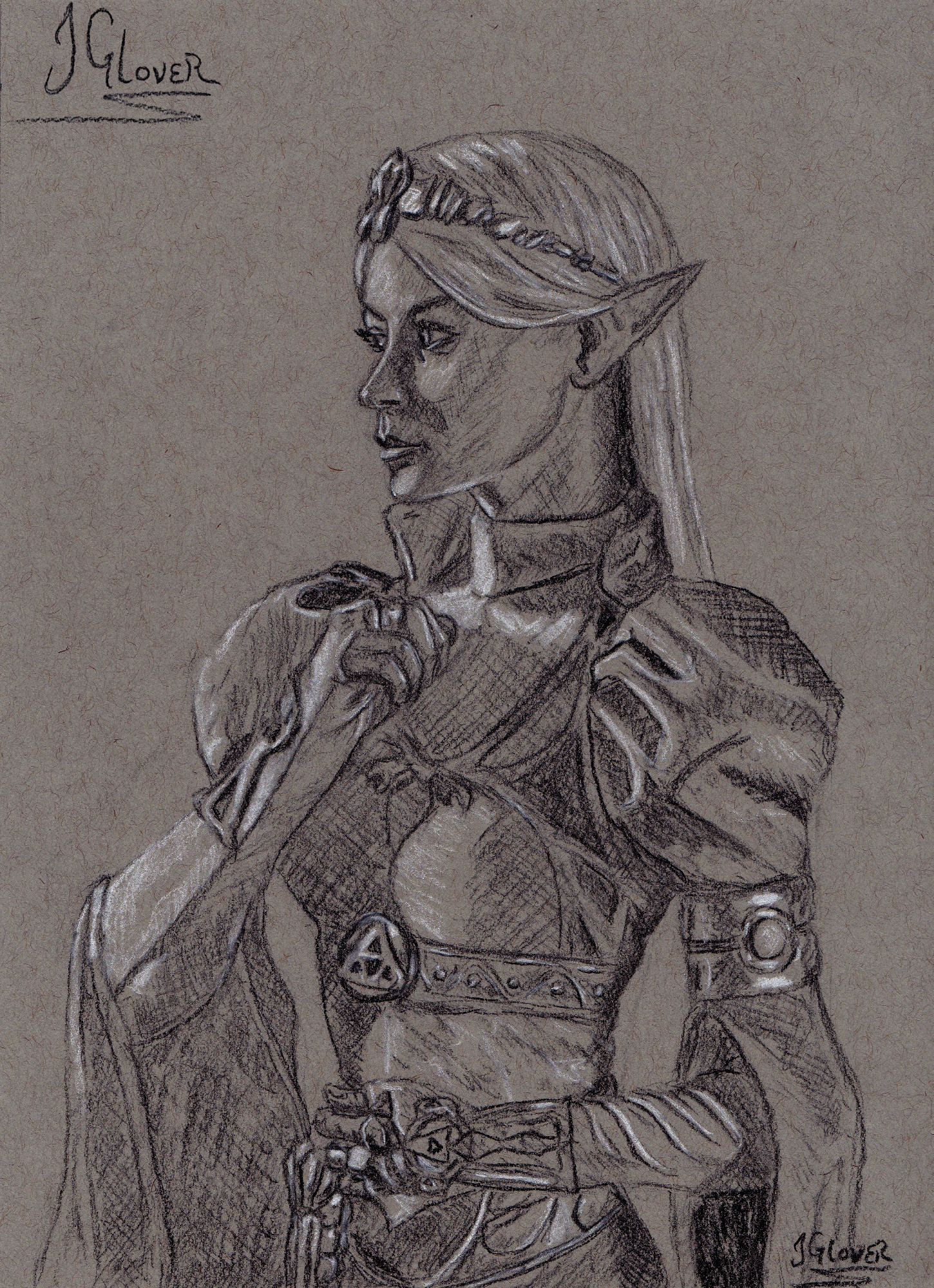 legend of zelda - art - illustration - fine art - contempoaray - portrait - charcoal - drawing