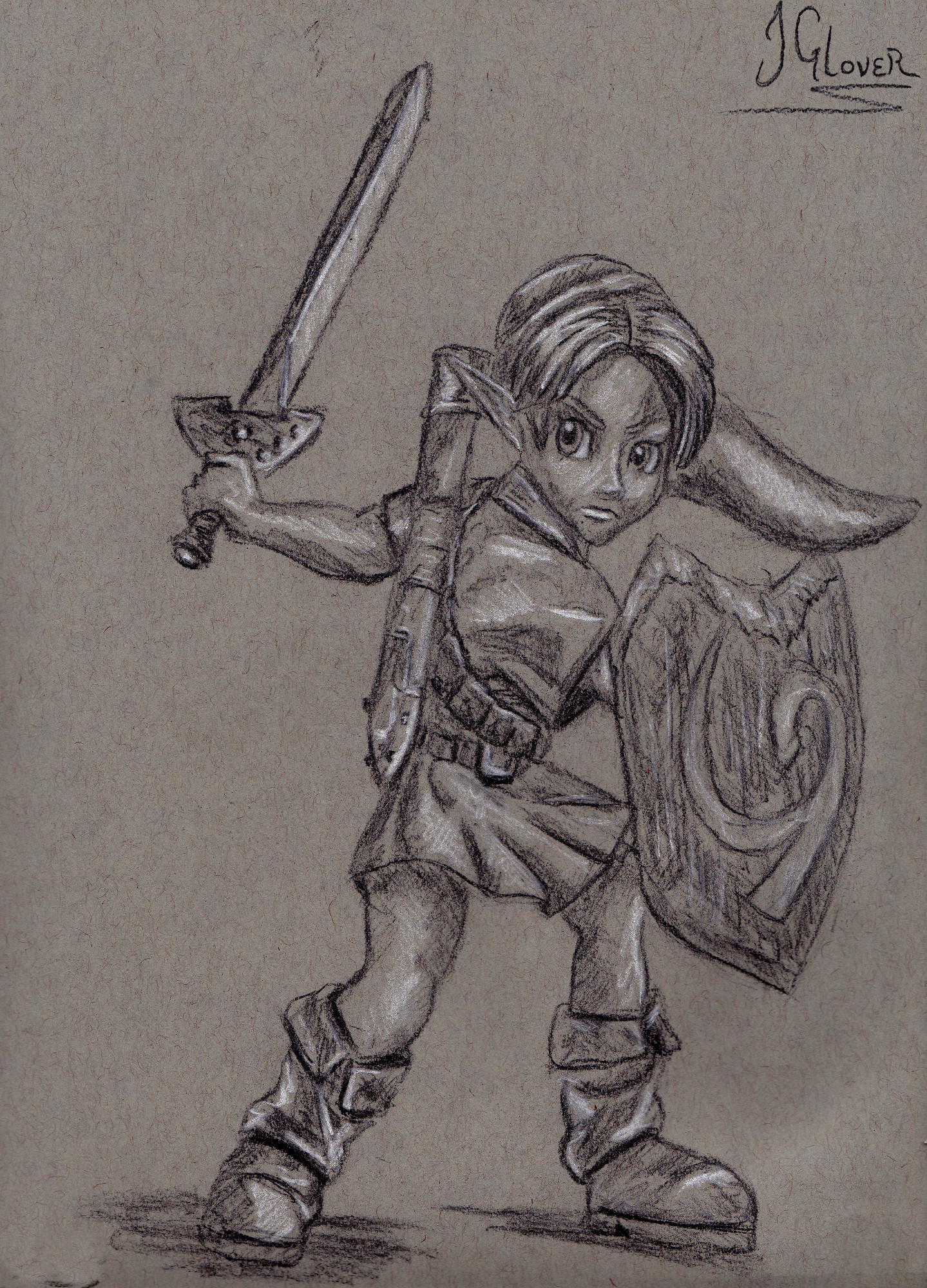 link - legend of zelda - zelda - art - drawing - fine art - manga - illustration