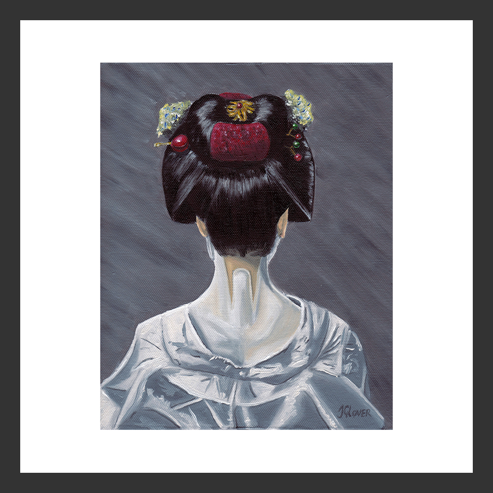 Geisha - Maiko - Painting - Illustration - Back - From Behind - Rear - Headwear - Hair - Style - Design