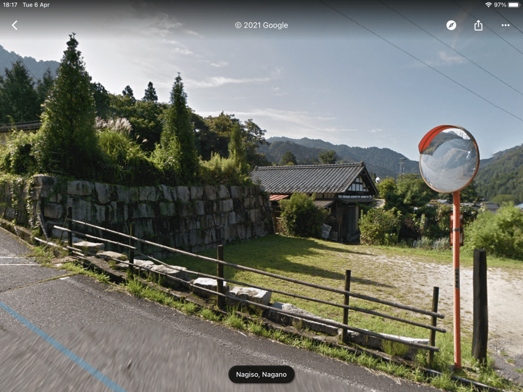 traditional japanese village houses architecture mountains and trees