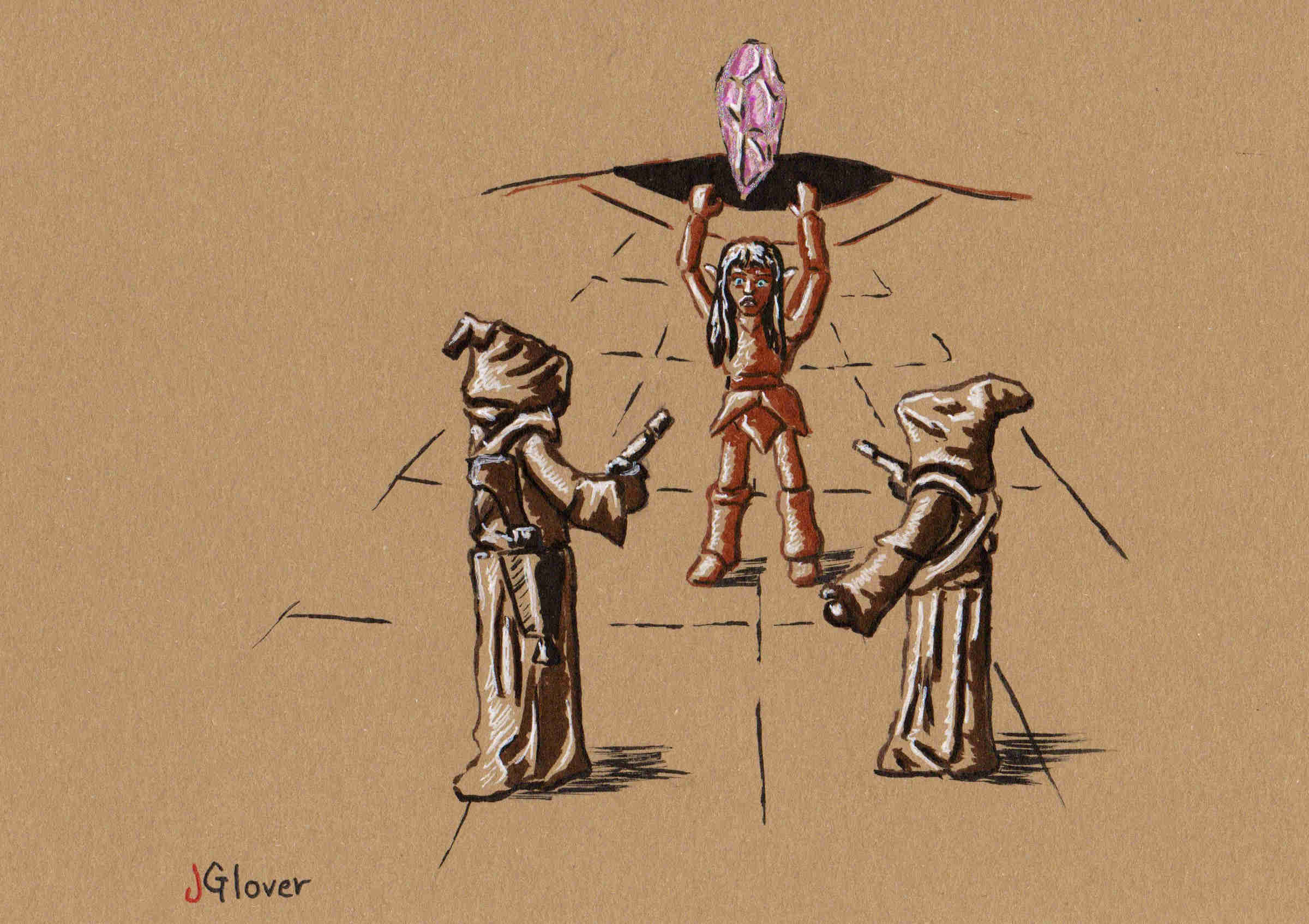 Jawa Ink Drawing - Star Wars Art - Illustration - Gelfling - Dark Crystal