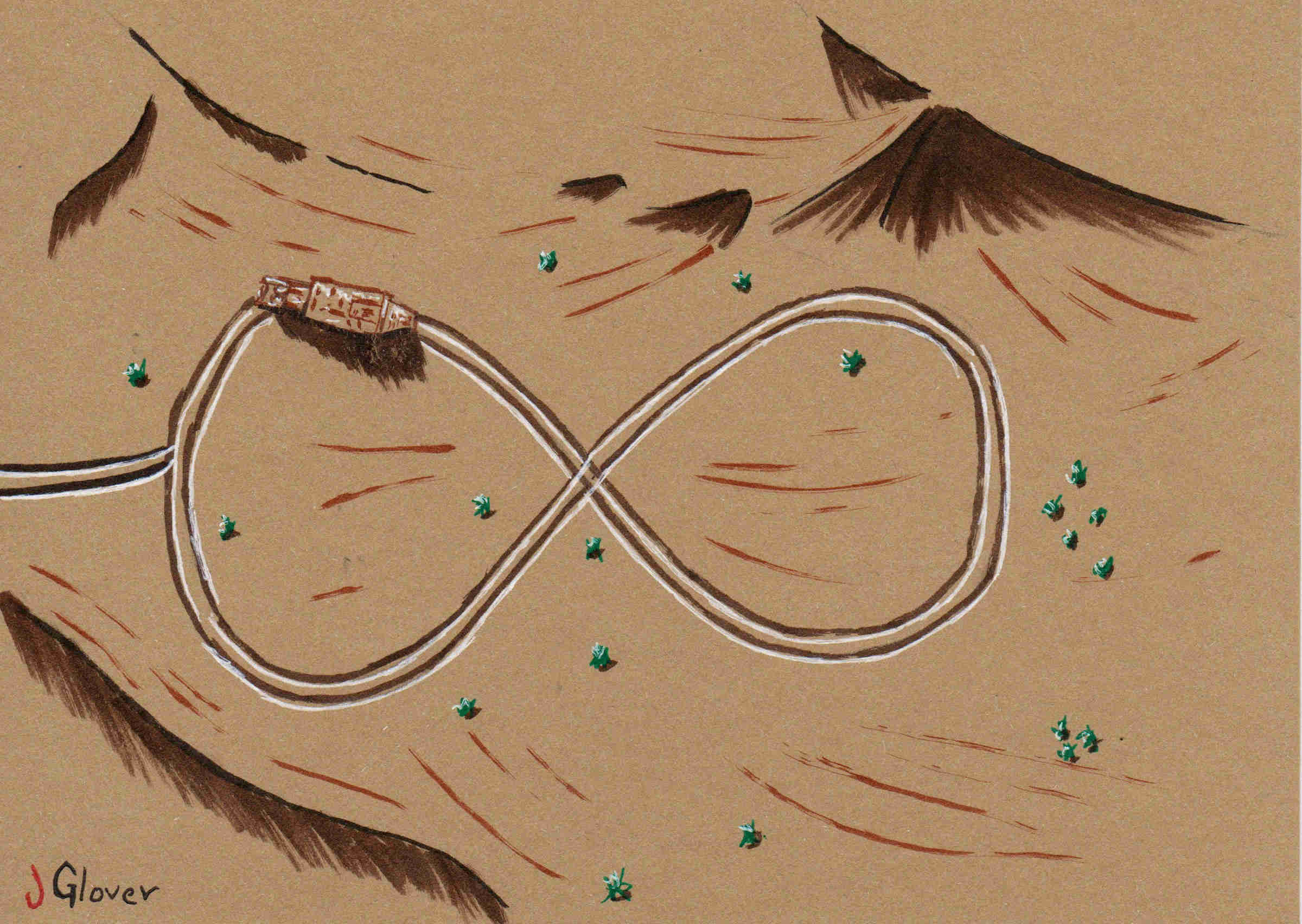 Jawa Sandcrawler traveling - Ink Drawing - Star Wars Art - Illustration -