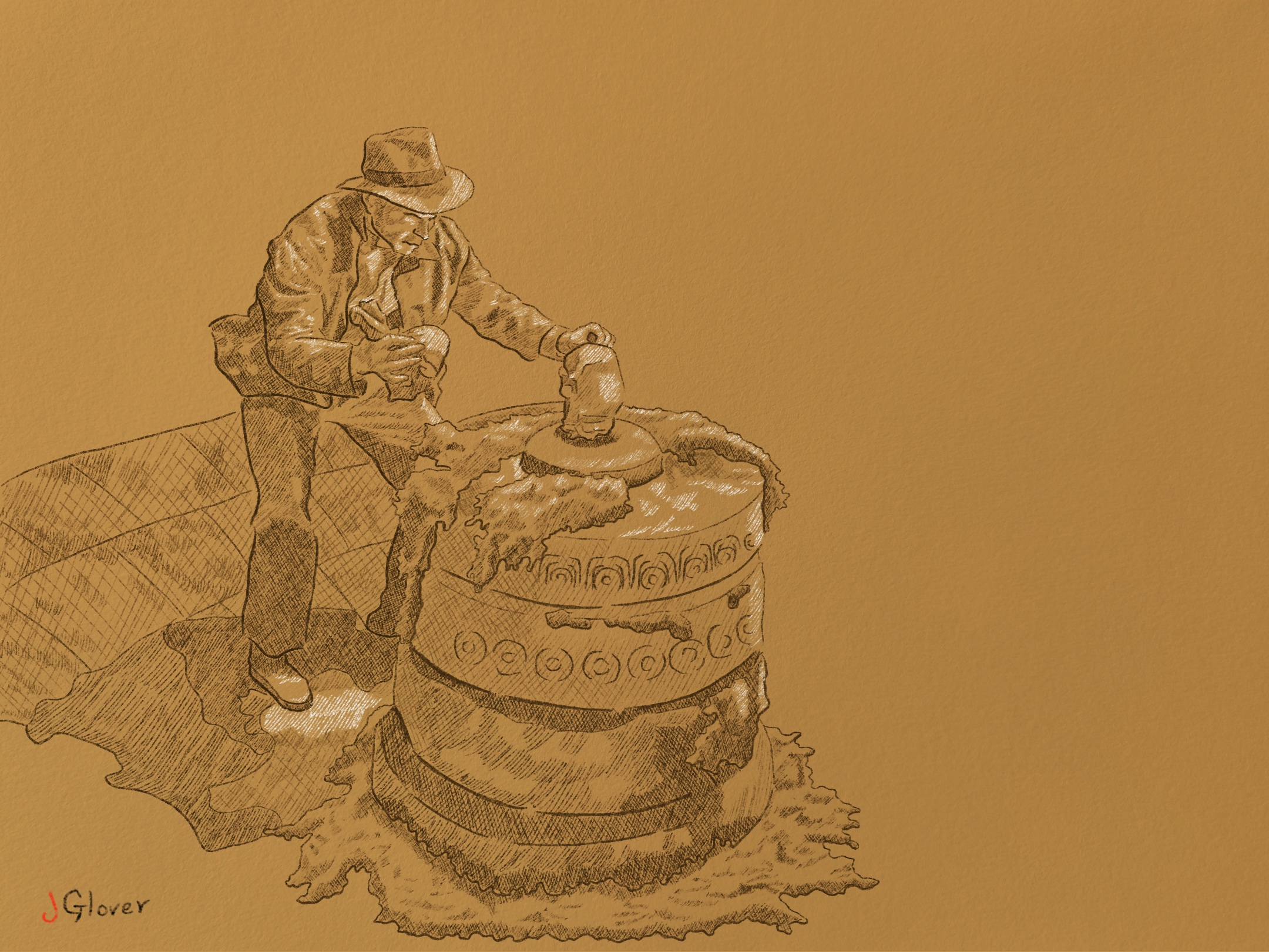 Indiana Jones - Raiders Of The Lost Ark - In The Temple - Digital Charcoal Drawing