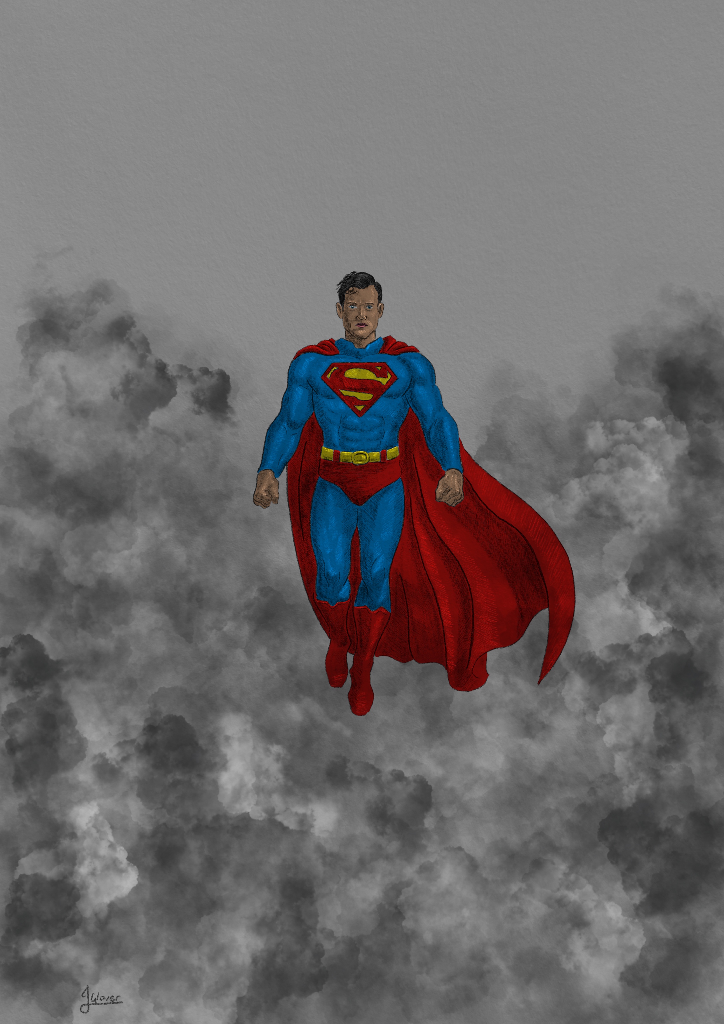 Look Up - Superman 2025 Illustration - Colour Version - JGlover Art