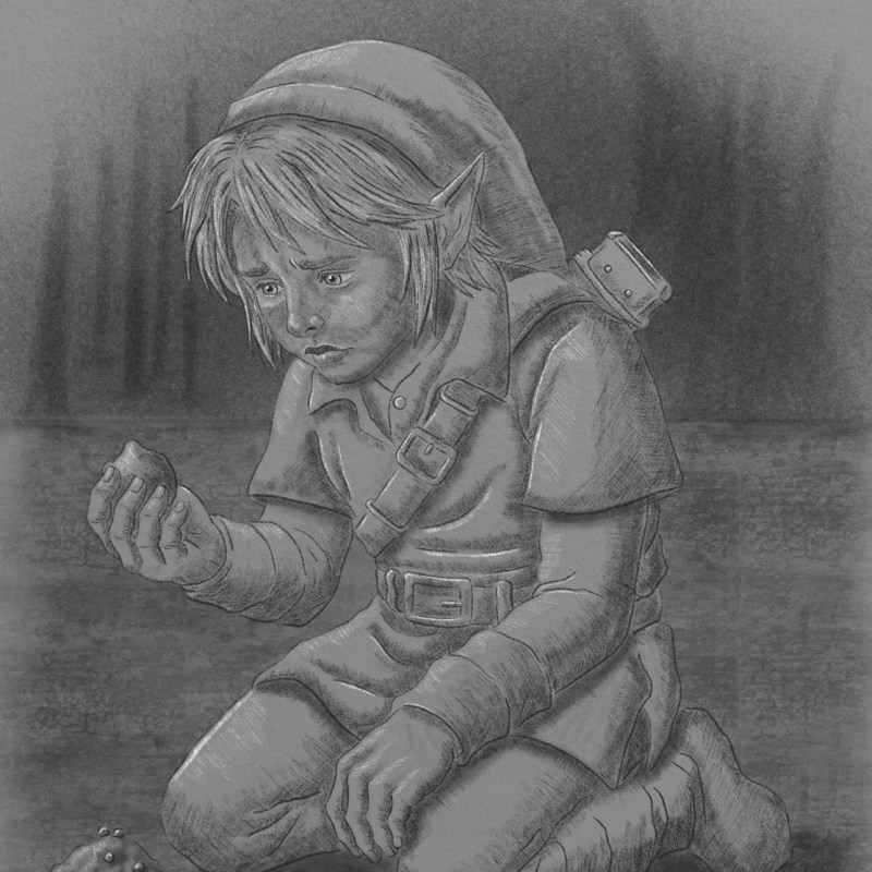 Link Planting a New Deku Tree – Legend of Zelda&nbsp;Illustration